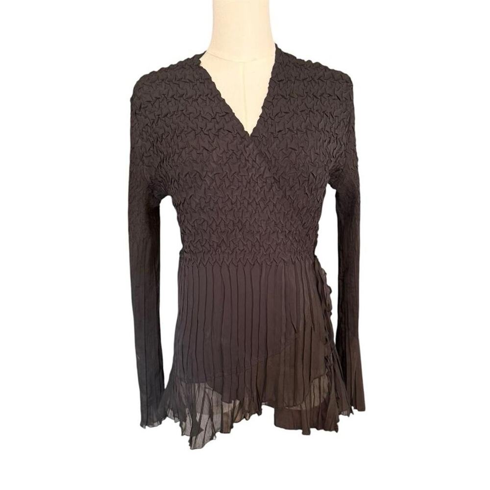 Komarov brown long sleeve blouse